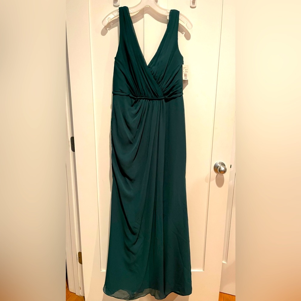 NWT Faux Wrap Pleated Chiffon Dress